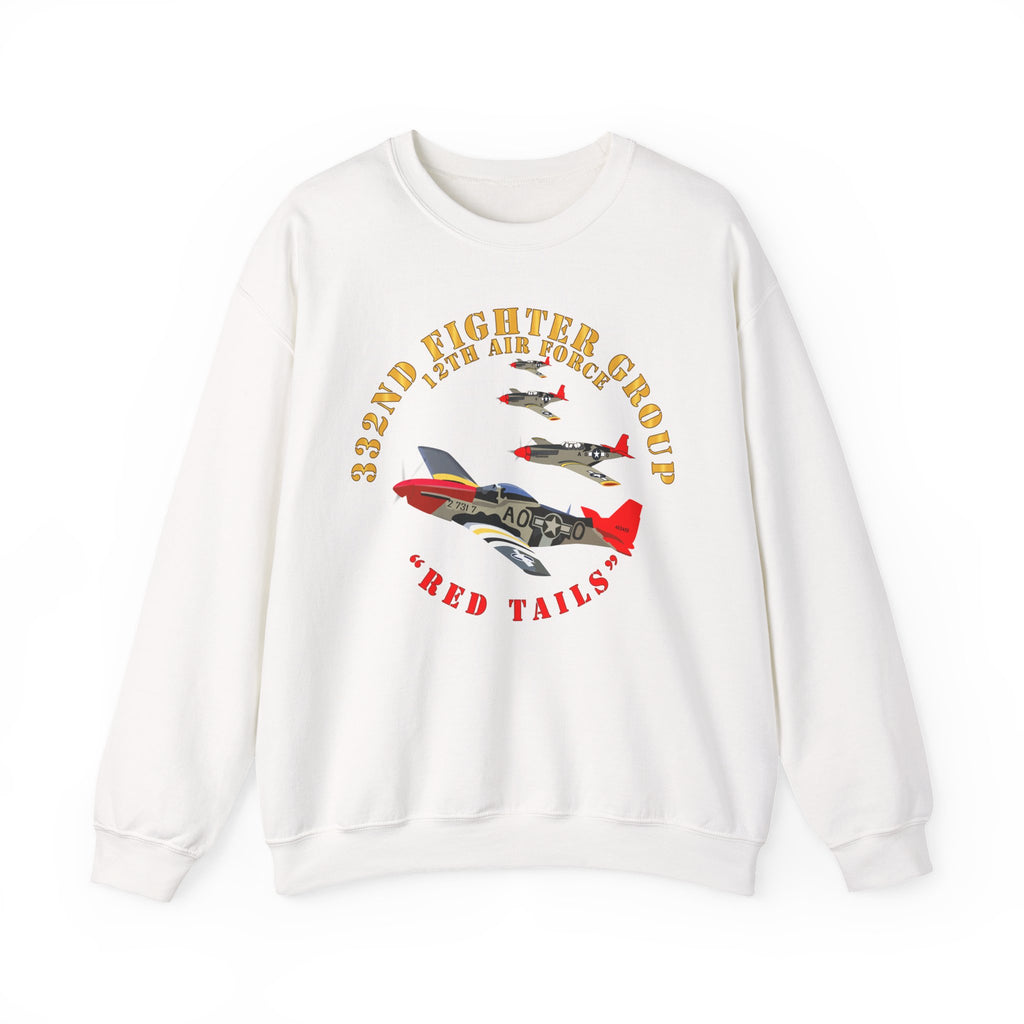 Crewneck Sweatshirt - Army - AAC - 332nd Fighter Group - 12th AF - Red Tails v1