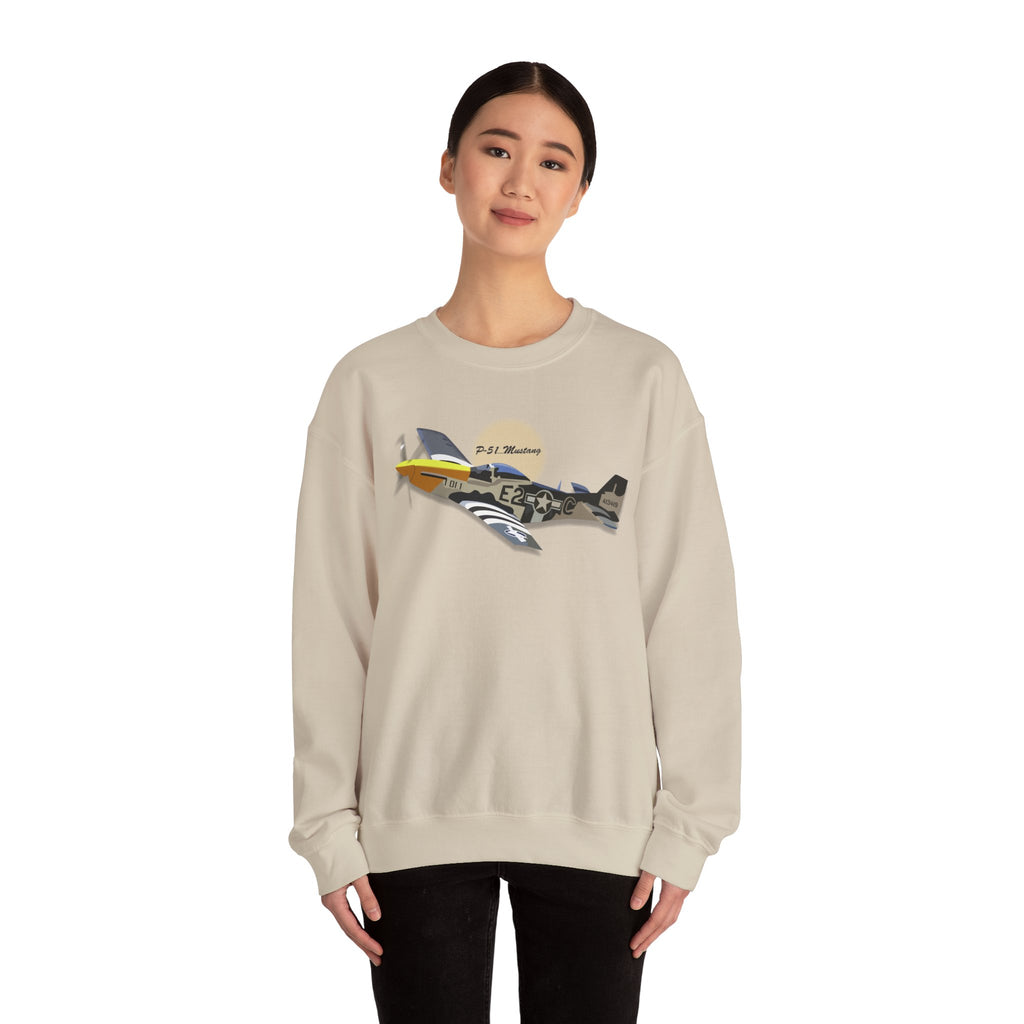 Crewneck Sweatshirt - Army Air Corps P-51 Mustang wo AAC X 300