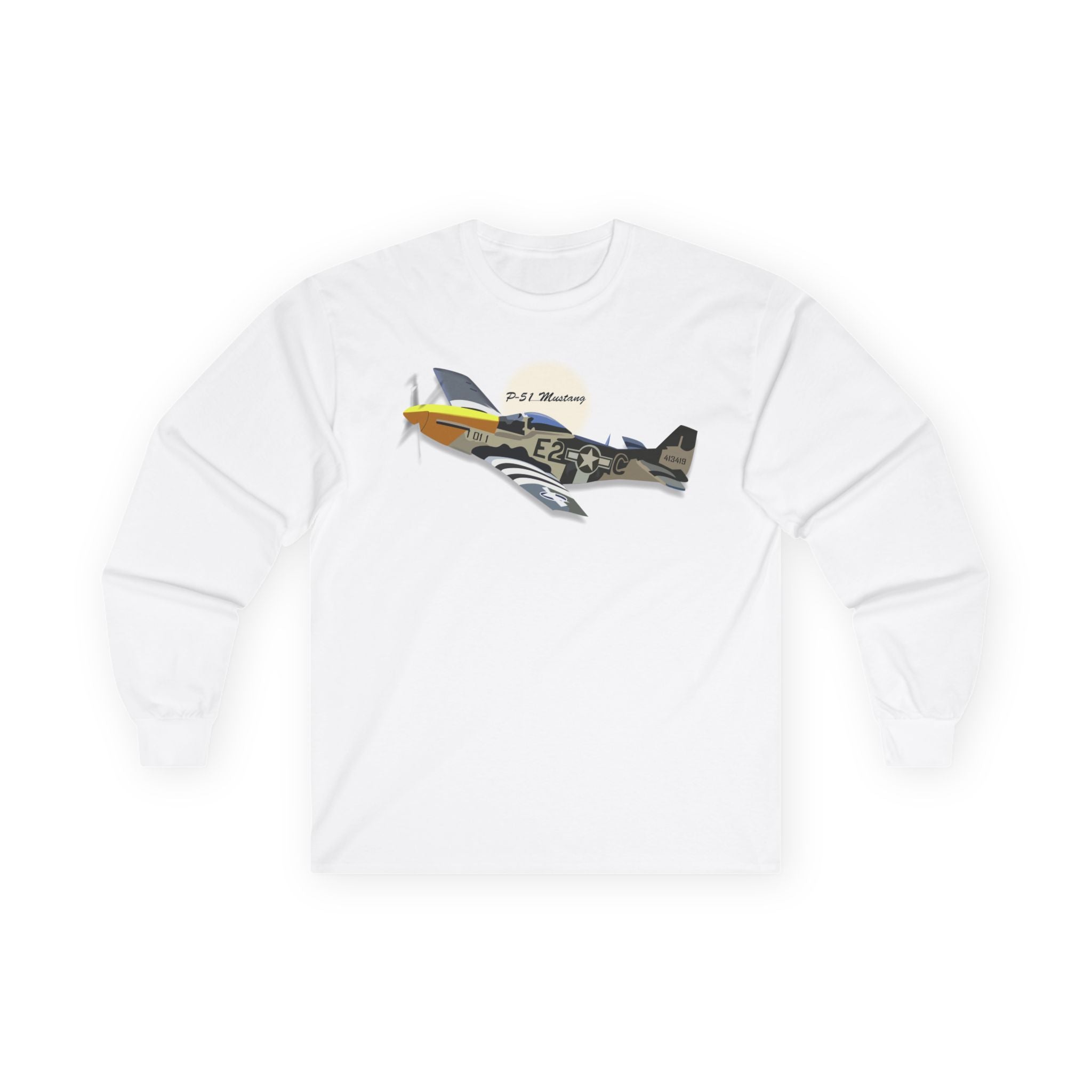 Unisex Long Sleeve Tee - Army Air Corps P-51 Mustang wo AAC X 300