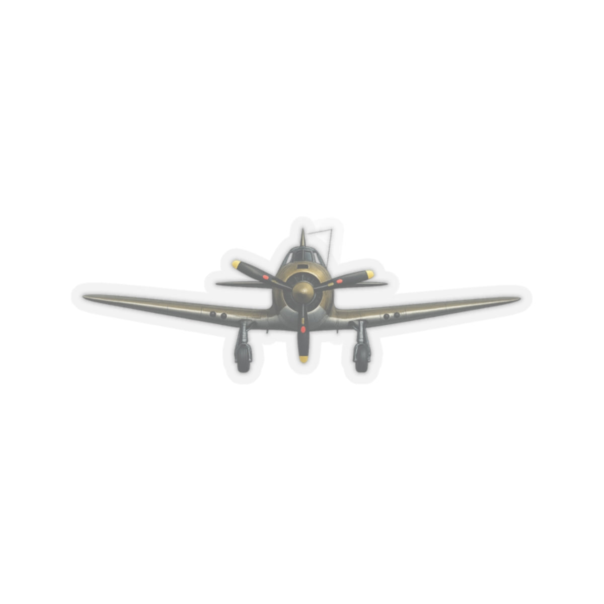 Kiss-Cut Stickers - WWII - Fighter Aircraft - P-36 Hawk - Profile - Head On