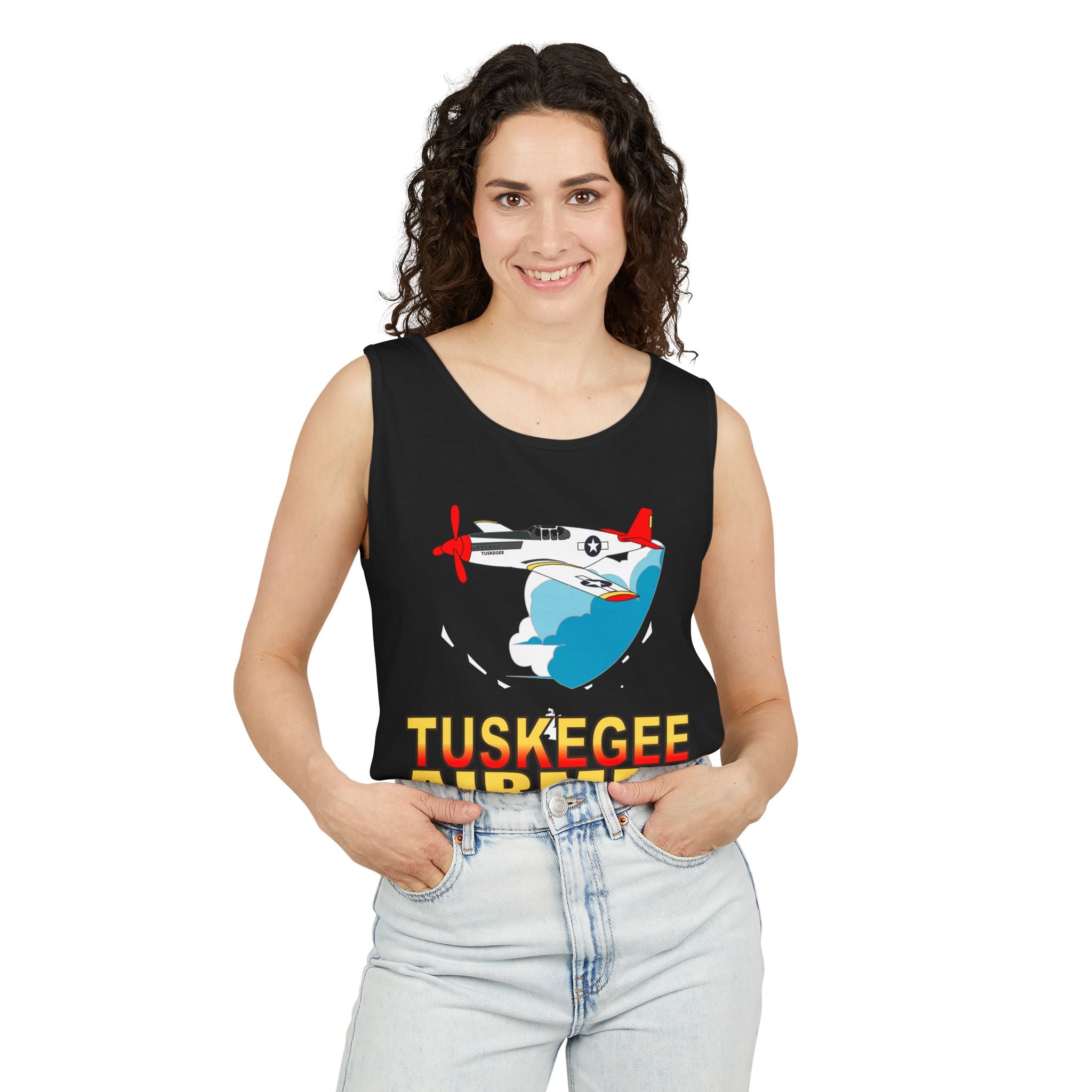 Unisex Garment-Dyed Tank Top - Army Air Corp - Tuskegee Airmen - Redtails - AC - X 300