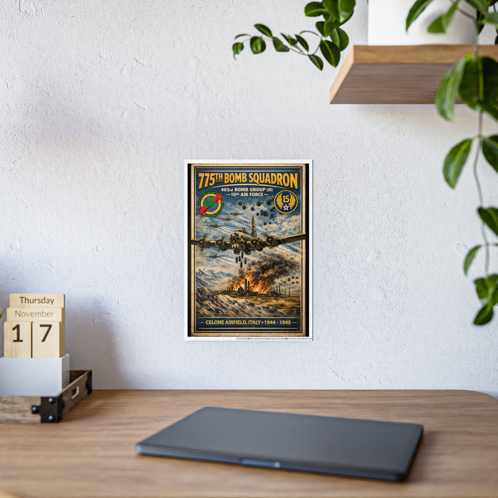 775th Bomb Squadron Vintage Air Force Tribute Poster Print - Gloss Poster