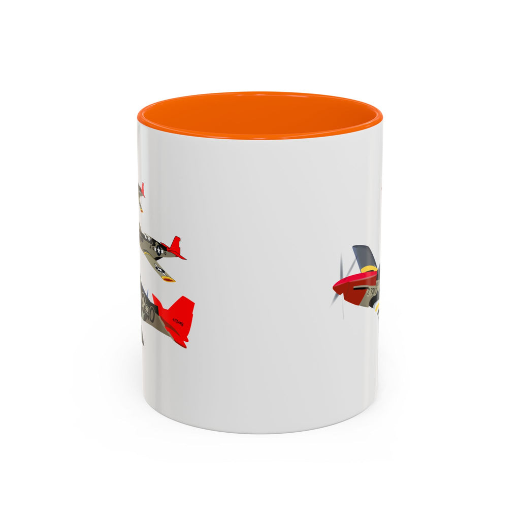 Accent Coffee Mug - Army - AAC - 332nd Fighter Group - 12th AF - Red Tails wo Txt