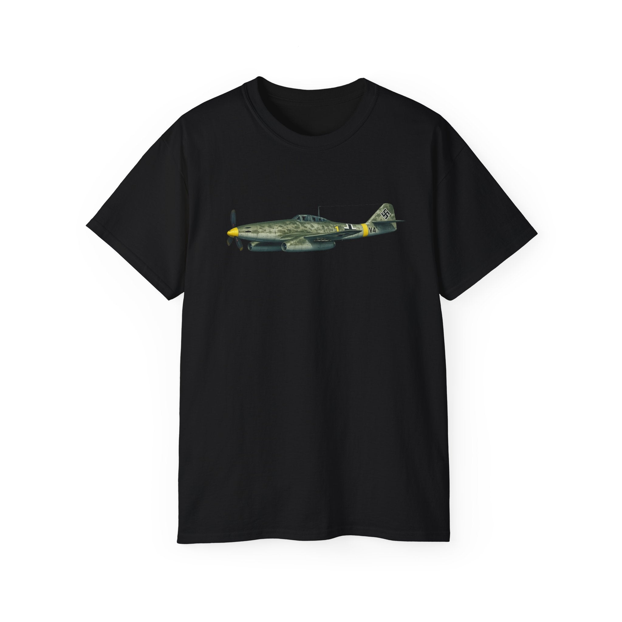 Unisex Ultra Cotton Tee - WWII - Fighter Aircraft - Messerschmitt Me 262 - Profile - Left - In Flight