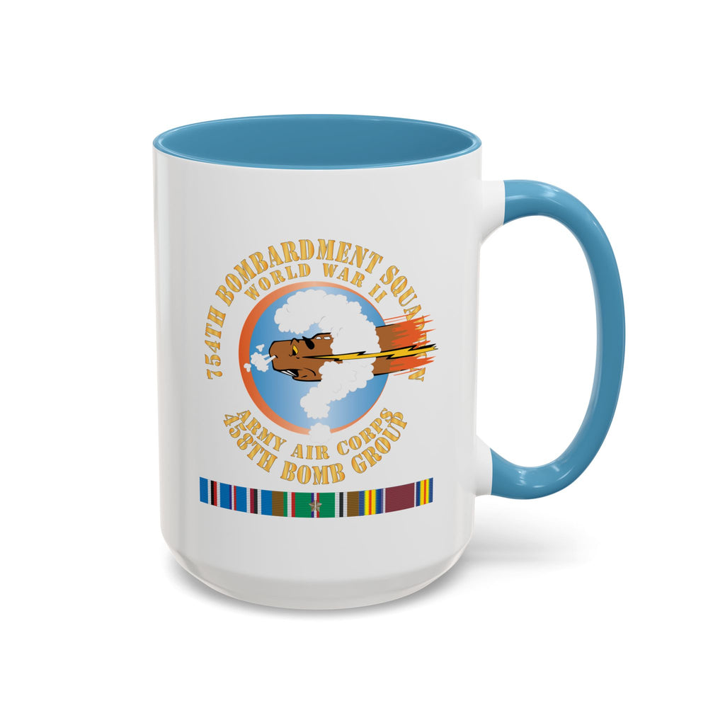 Accent Coffee Mug - AAC - 754th Bombardment Squadron - 458th Bomb Group - WWII w EUR SVC X 300