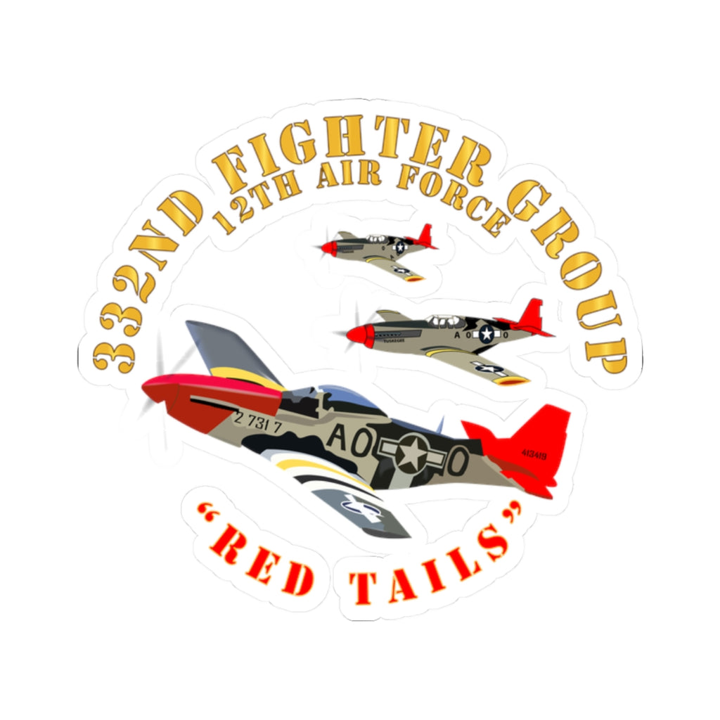 Kiss-Cut Stickers - Army - AAC - 332nd Fighter Group - 12th AF - Red Tails