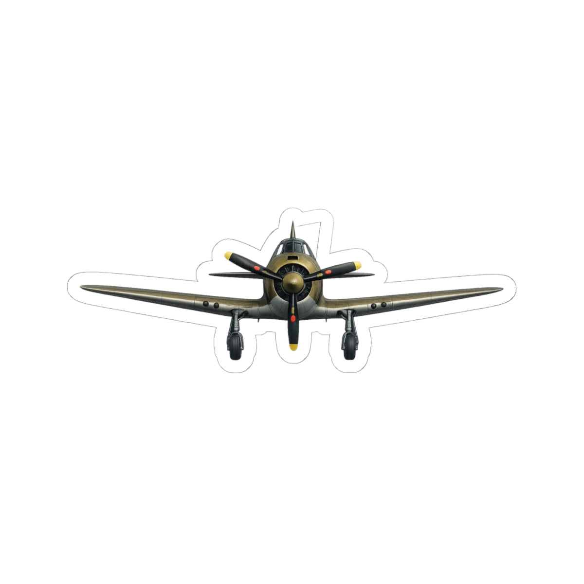 Kiss-Cut Stickers - WWII - Fighter Aircraft - P-36 Hawk - Profile - Head On