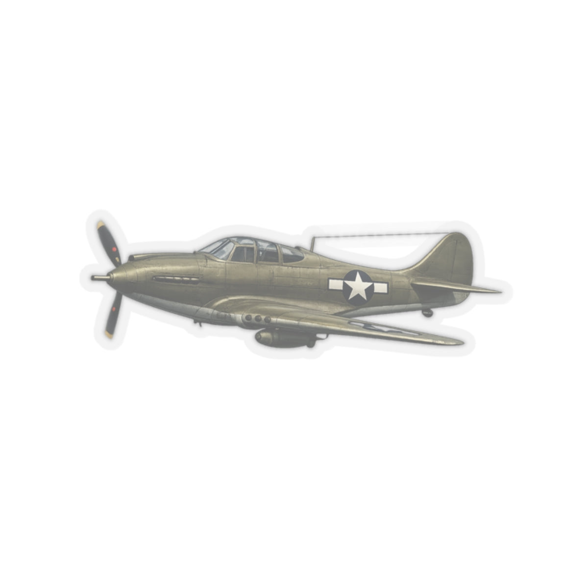 Kiss-Cut Stickers - WWII - Fighter Aircraft - P-39 Airacobra - Profile - Left