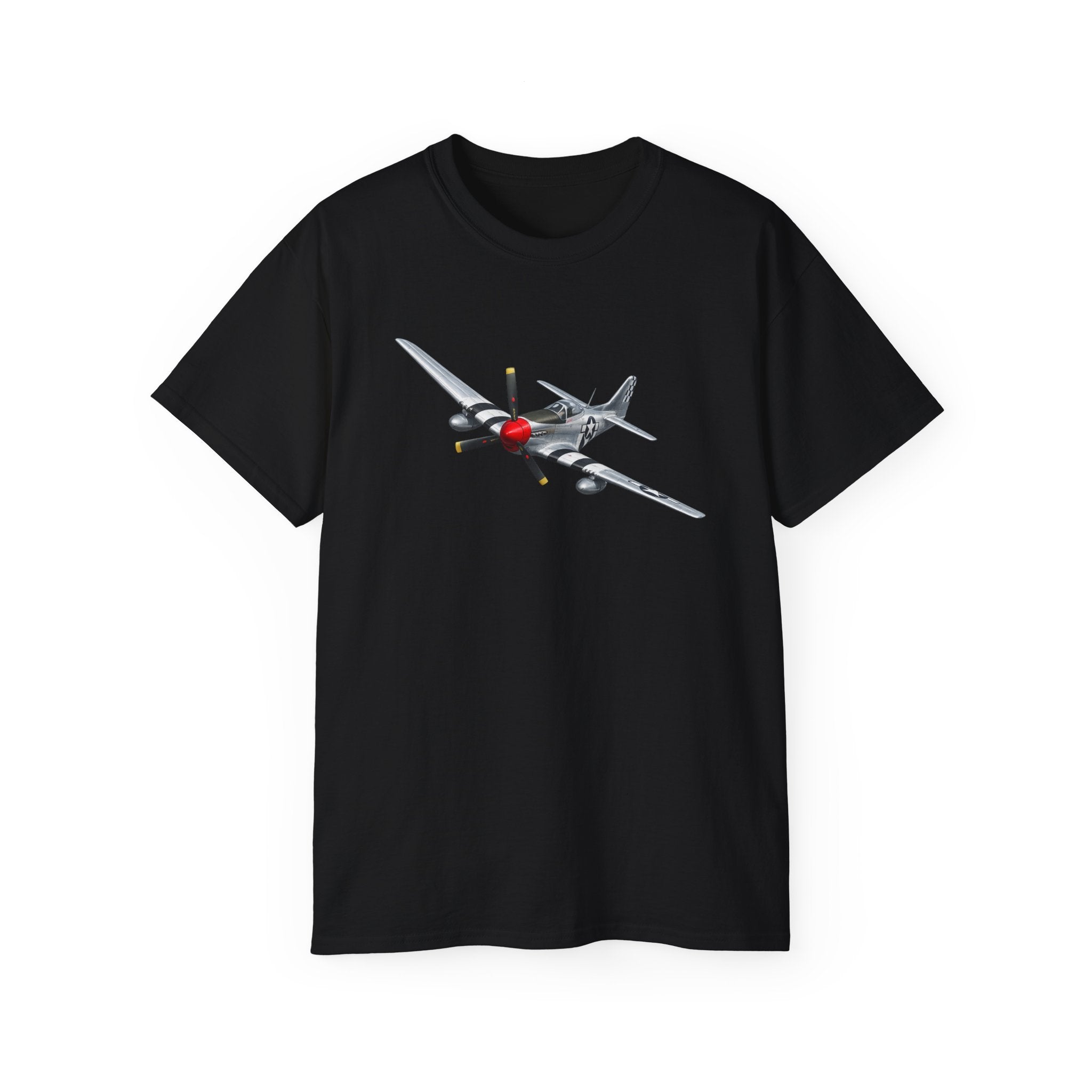Unisex Ultra Cotton Tee - WWII - Fighter Aircraft - P- 51 Mustang - Profile - Banking Turn