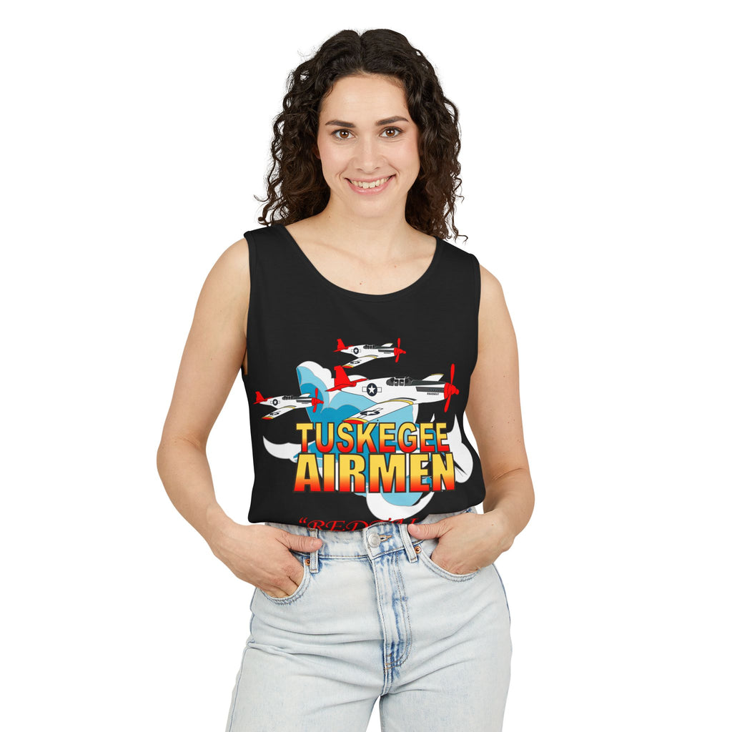 Unisex Garment-Dyed Tank Top - Army Air Corp - Tuskegee Airmen - Redtails - 3AC - X 300