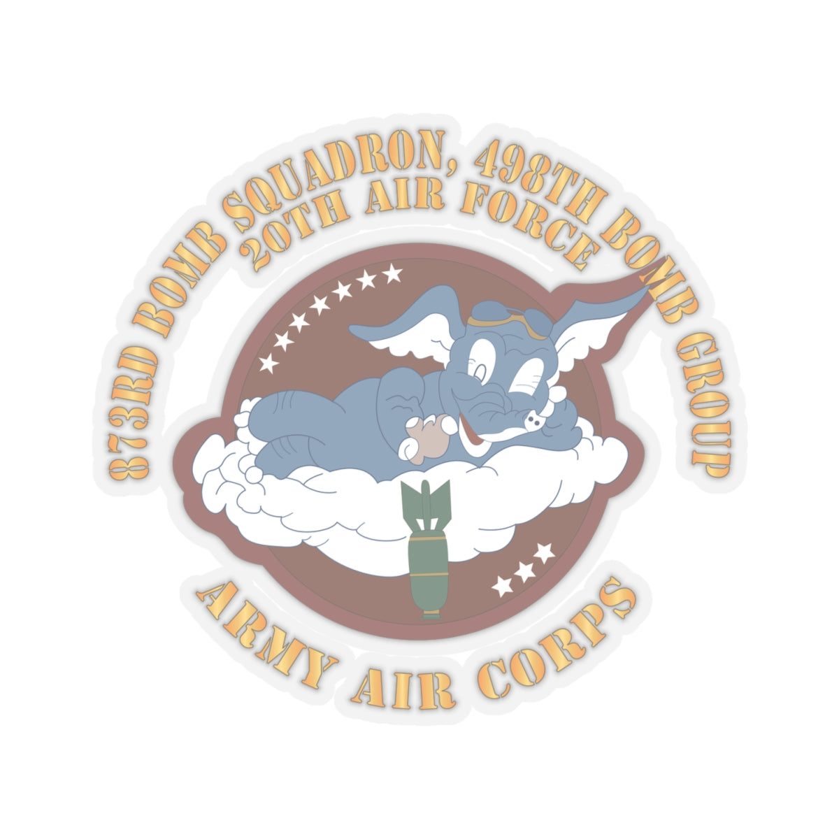 Kiss-Cut Stickers - AAC - 873rd Bomb Squadron, 498th Bomb Group - 20th AAF X 300