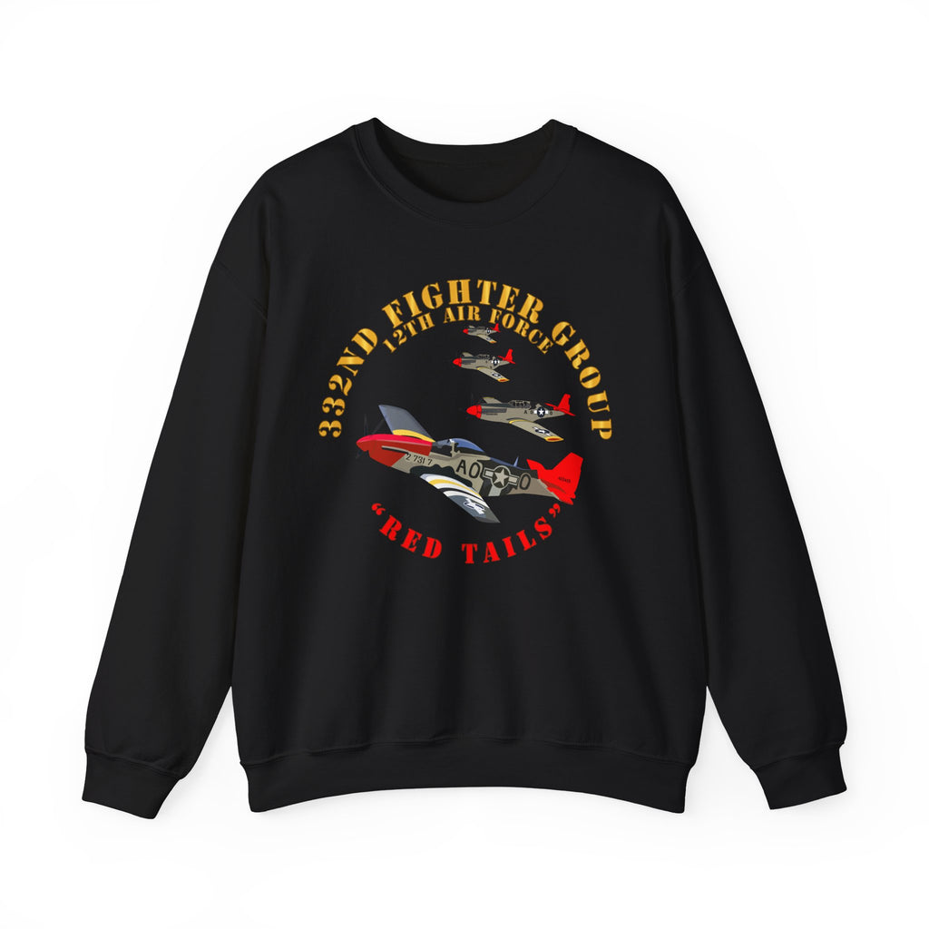 Crewneck Sweatshirt - Army - AAC - 332nd Fighter Group - 12th AF - Red Tails v1