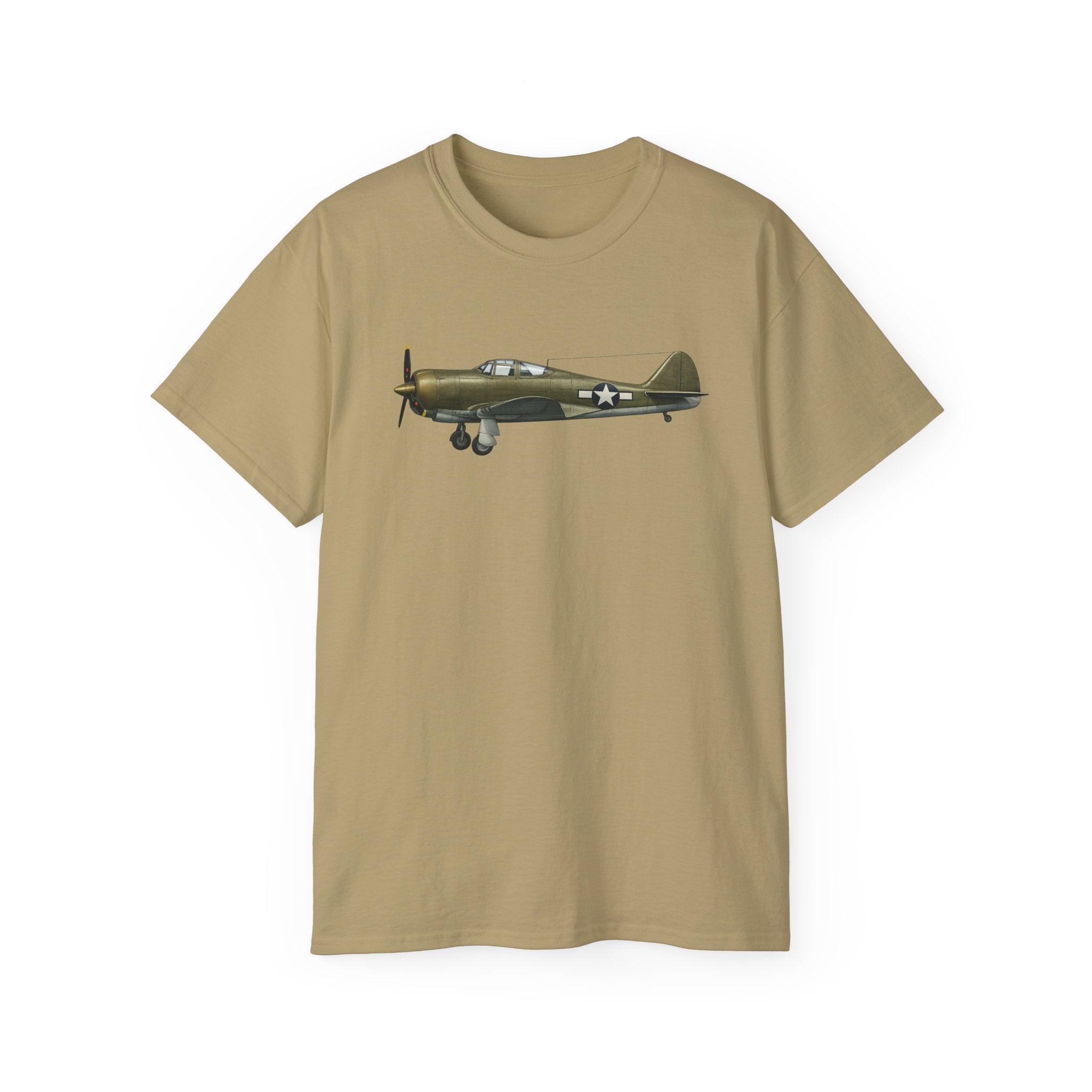 Unisex Ultra Cotton Tee - WWII - Fighter Aircraft - P-36 Hawk - Profile - Left