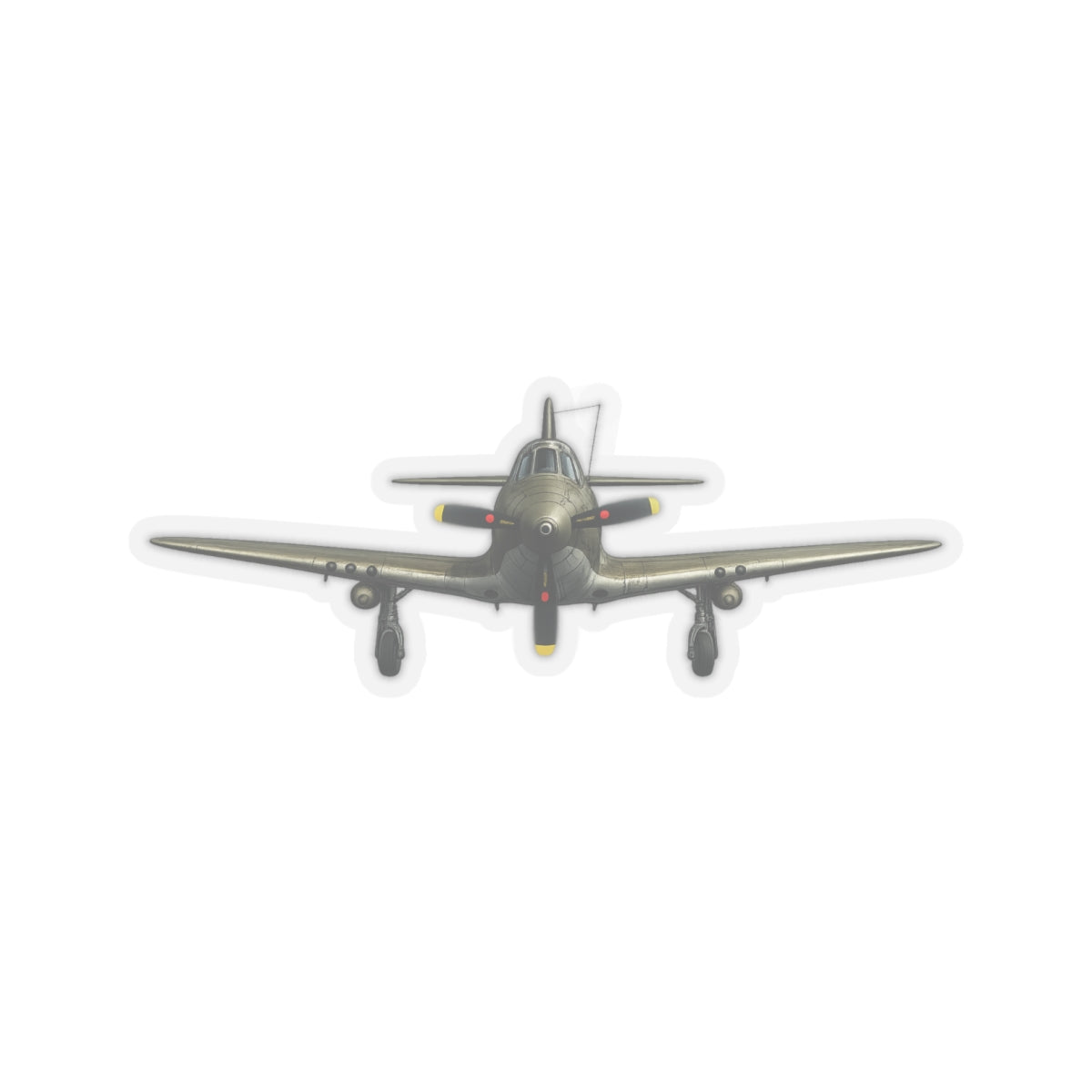 Kiss-Cut Stickers - WWII - Fighter Aircraft - P-63 Kingcobra - Profile - Head On