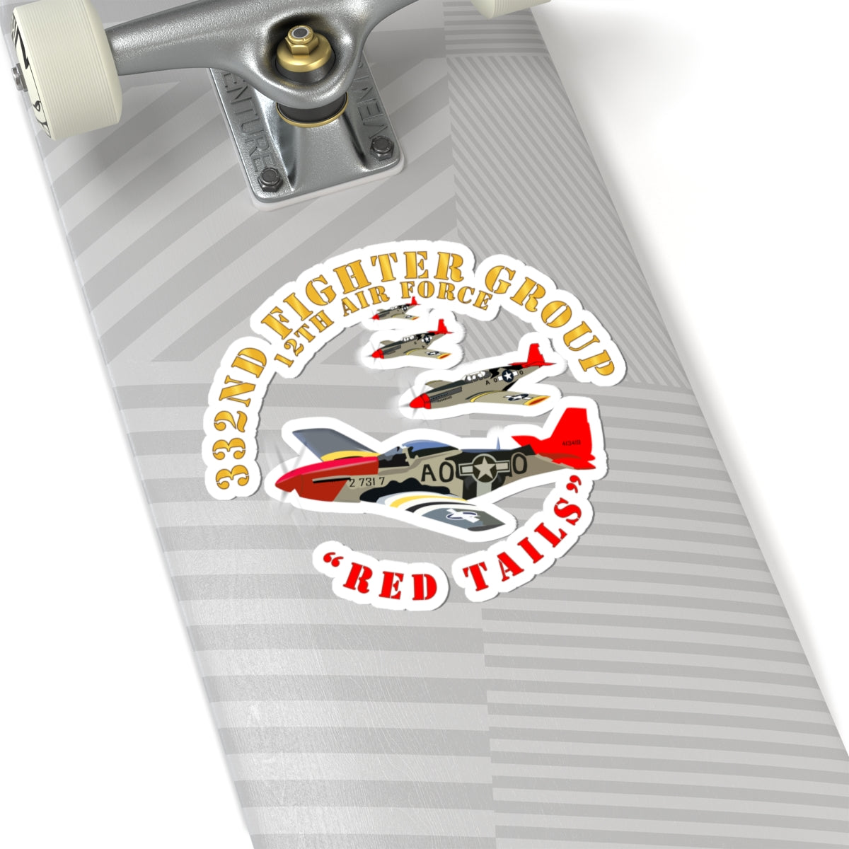 Kiss-Cut Stickers - Army - AAC - 332nd Fighter Group - 12th AF - Red Tails v1