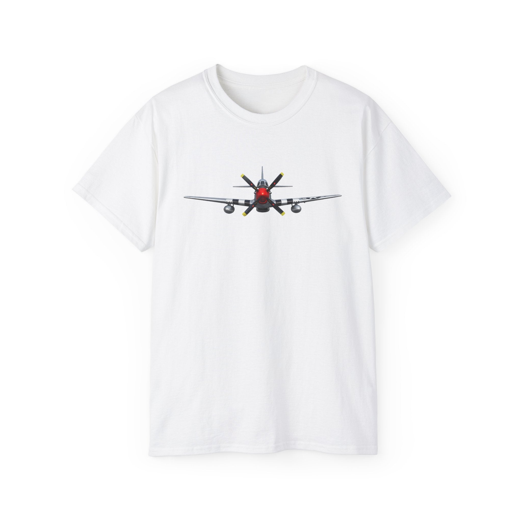 Unisex Ultra Cotton Tee - WWII - Fighter Aircraft - P- 51 Mustang - Profile - Head On