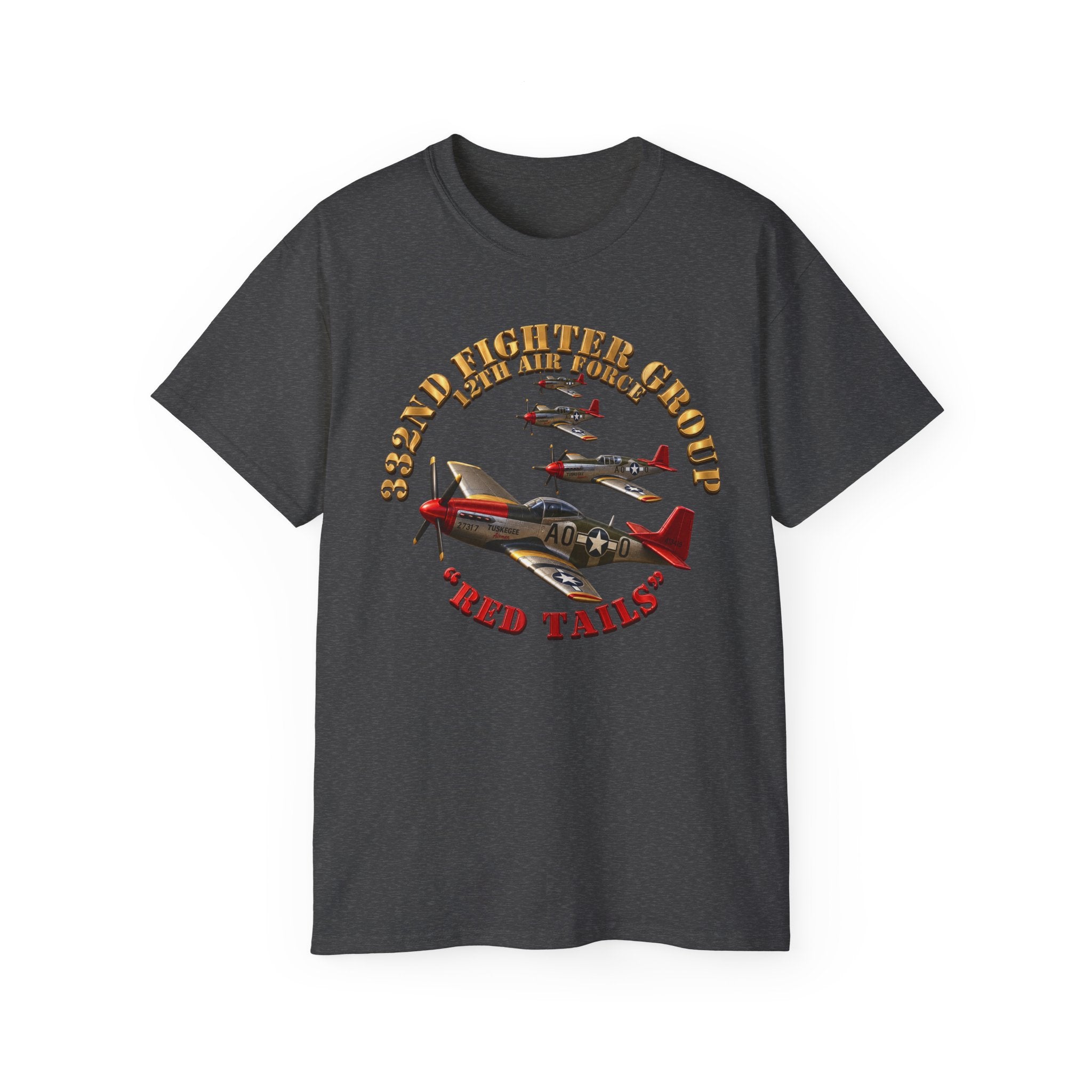 Unisex Ultra Cotton Tee - 332nd Fighter Group Red Tails emblem