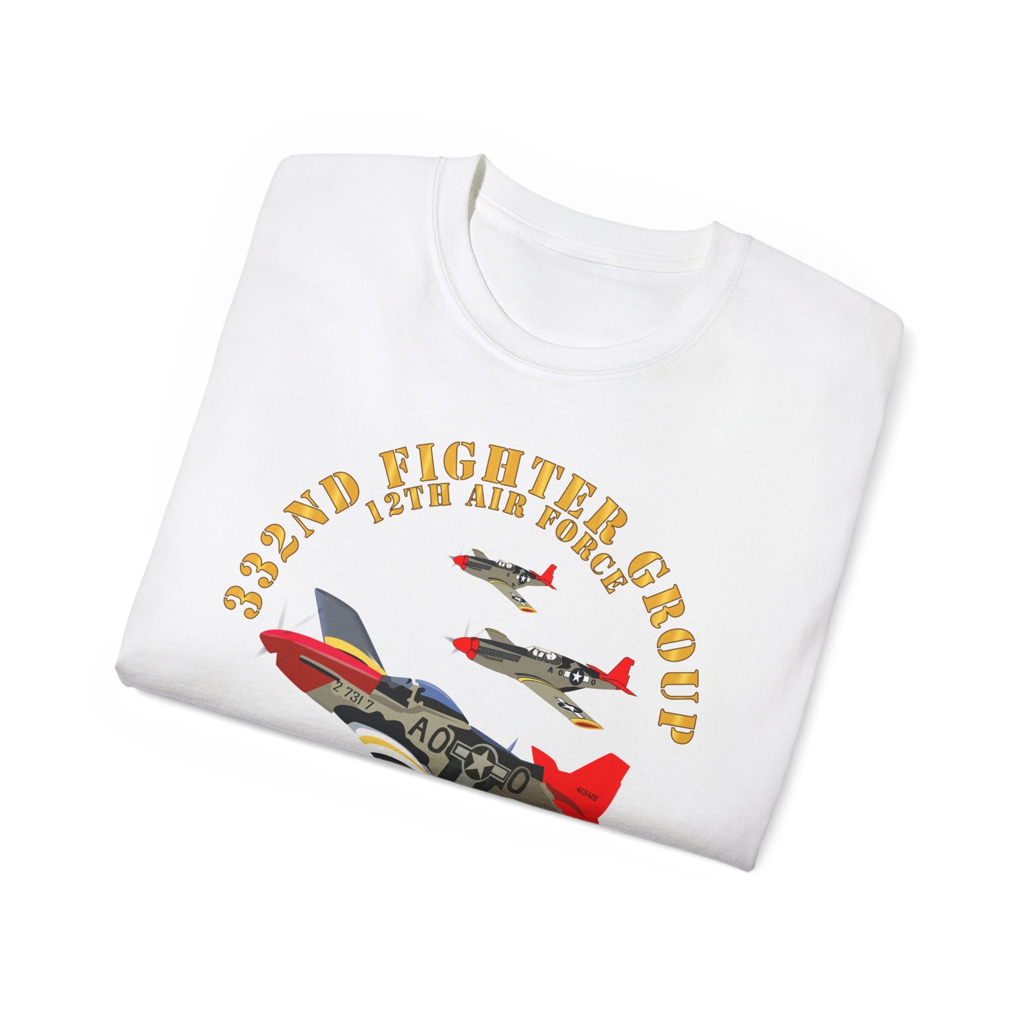 Unisex Ultra Cotton Tee - Army - AAC - 332nd Fighter Group - 12th AF - Red Tails