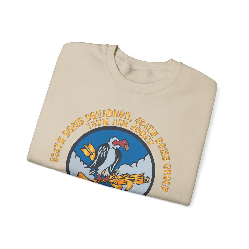 Crewneck Sweatshirt - AAC - 826th Bomb Squadron, 484th Bomb Group - 15th AAF X 300