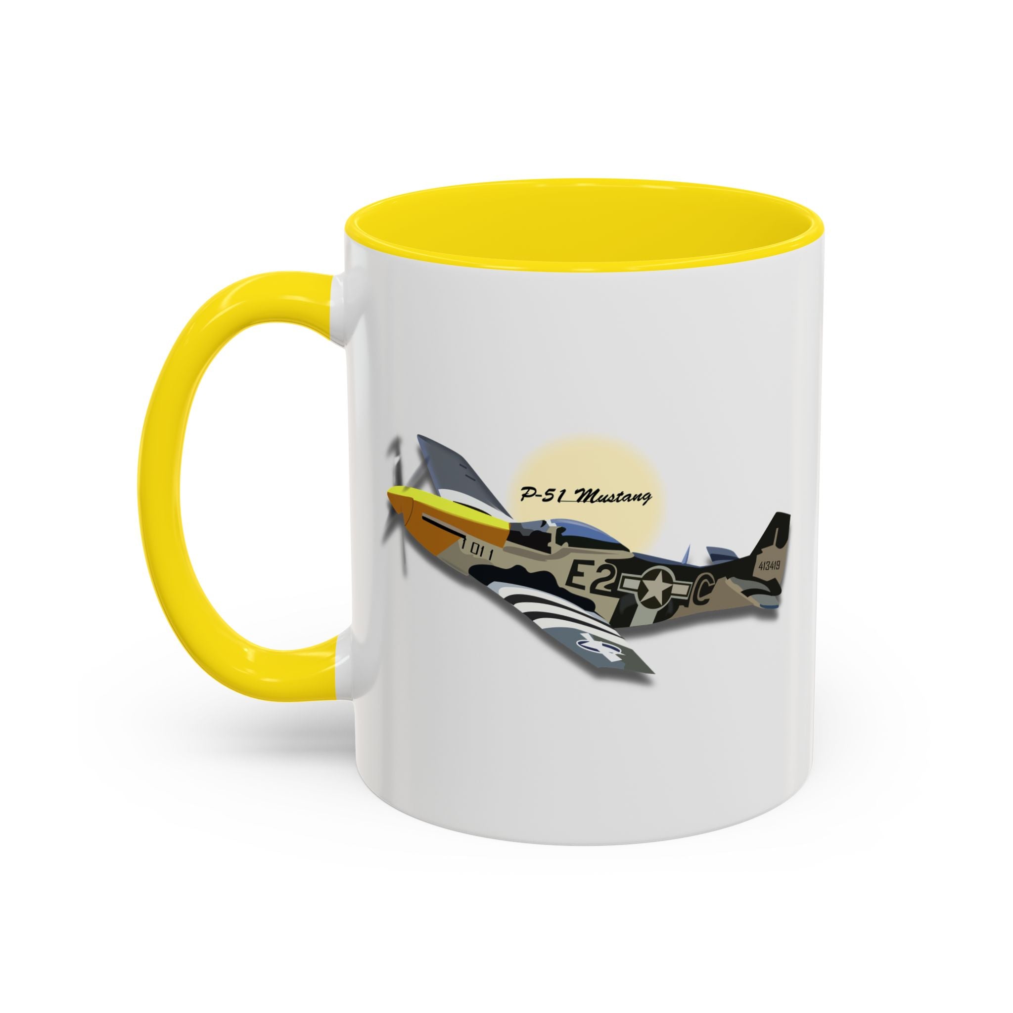 Accent Coffee Mug - Army Air Corps P-51 Mustang wo AAC X 300