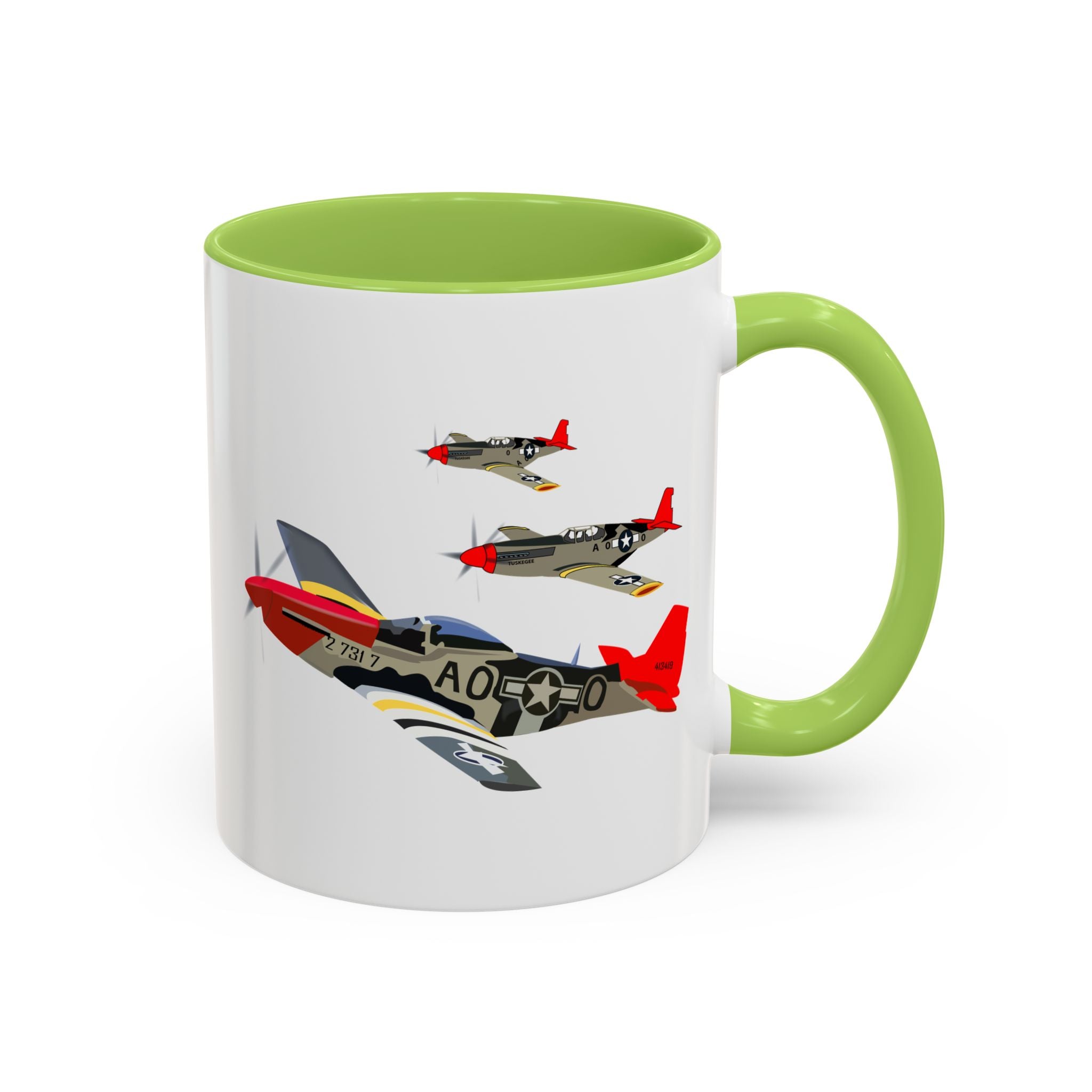 Accent Coffee Mug - Army - AAC - 332nd Fighter Group - 12th AF - Red Tails wo Txt