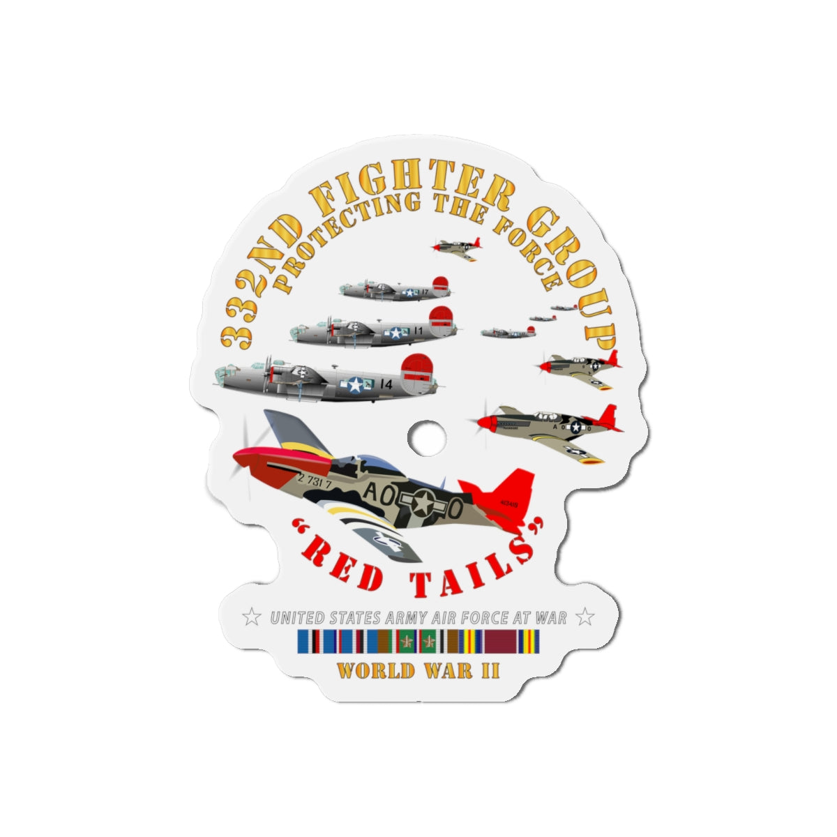 Die-Cut Magnets - Army - AAC - 332nd Fighter Group - Red Tails - Protect Force