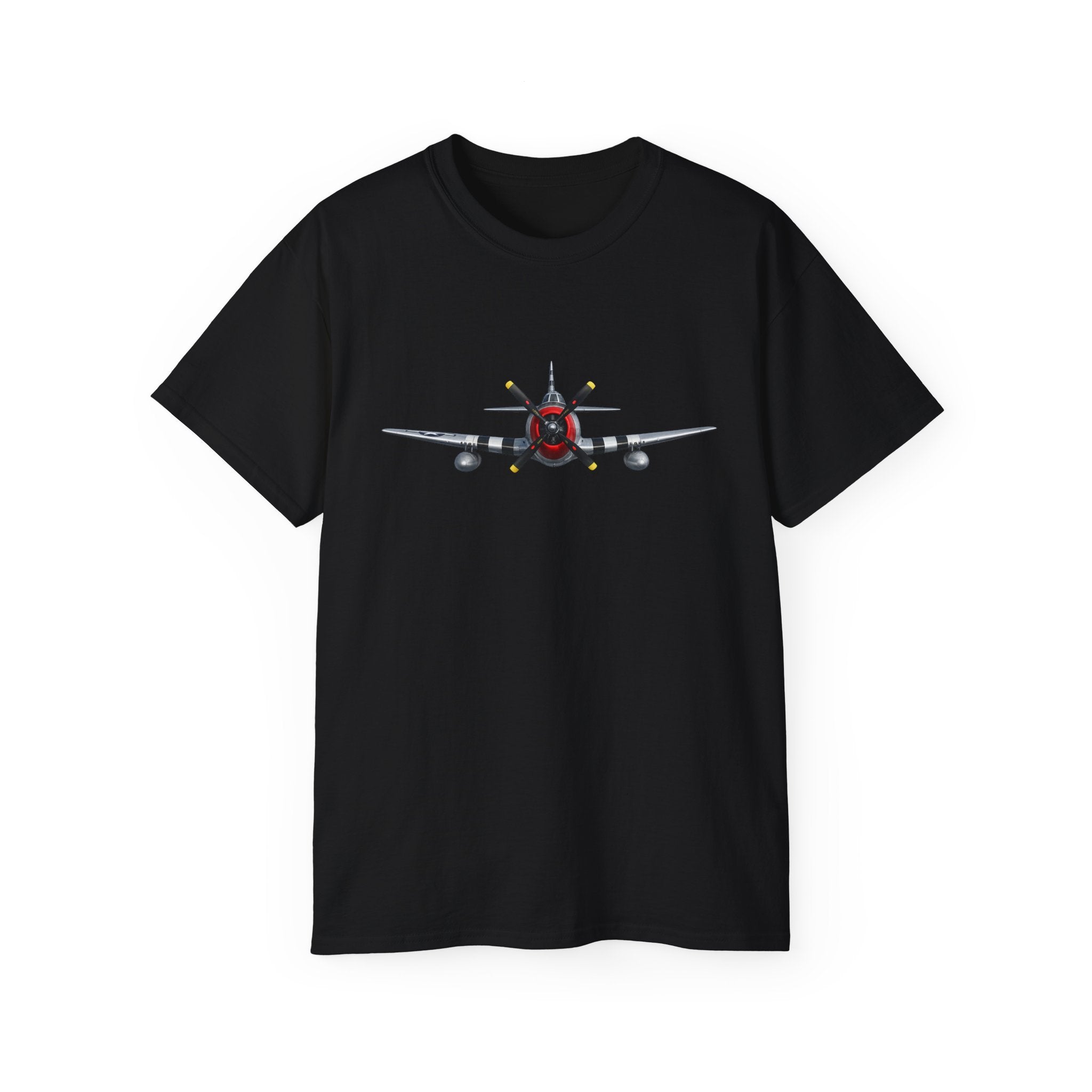 Unisex Ultra Cotton Tee - WWII - Fighter Aircraft - P- 47 thunderbolt - Profile - Head On