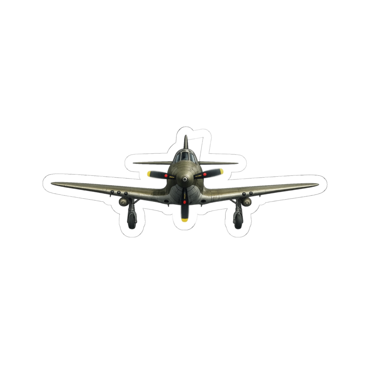 Kiss-Cut Stickers - WWII - Fighter Aircraft - P-63 Kingcobra - Profile - Head On