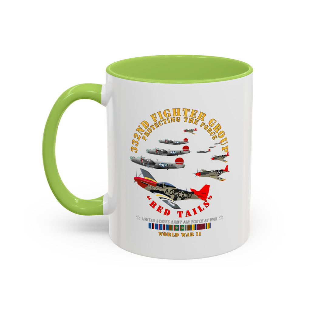 Accent Coffee Mug - Army - AAC - 332nd Fighter Group - Red Tails - Protect Force