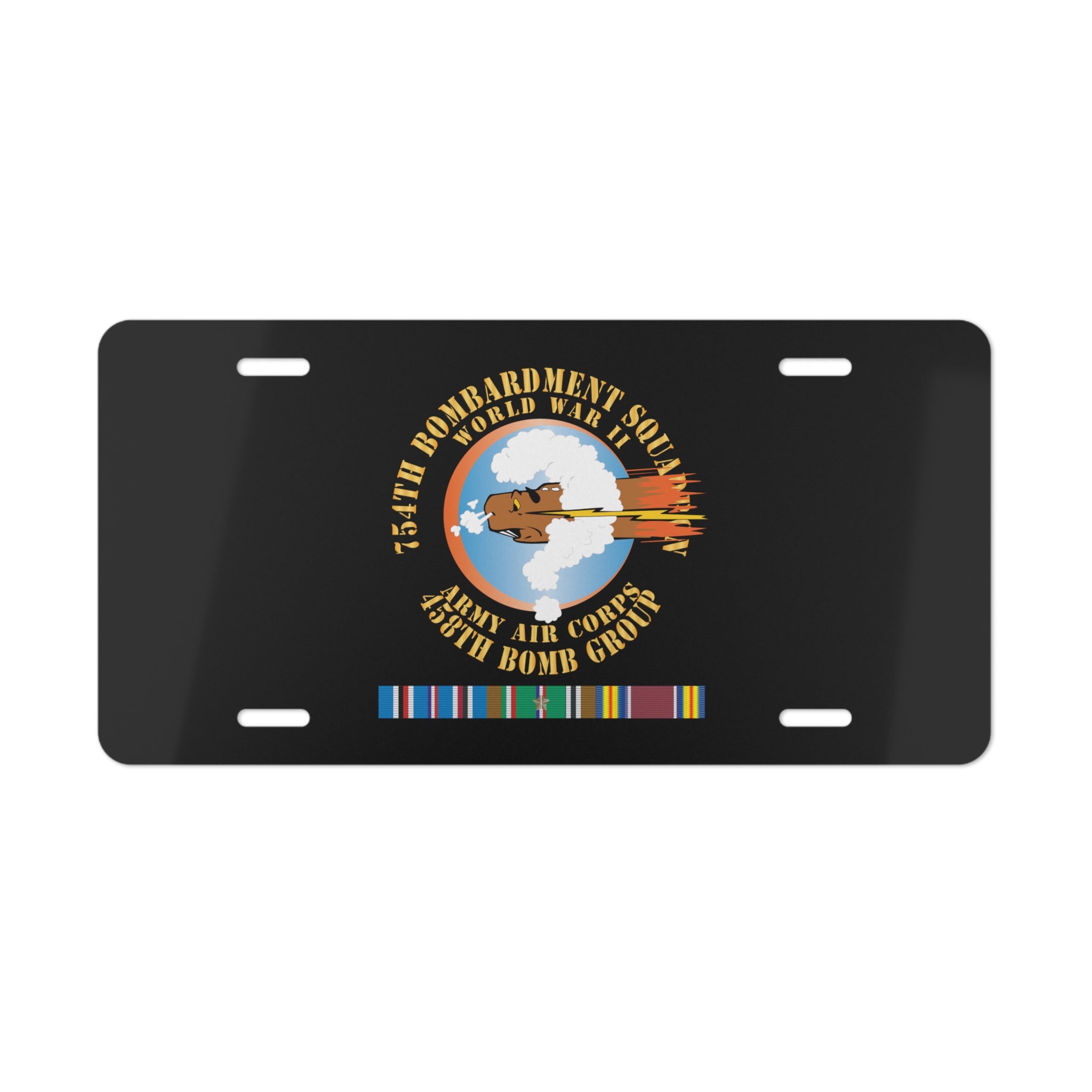 License Plate - AAC - 754th Bombardment Squadron - 458th Bomb Group - WWII w EUR SVC X 300