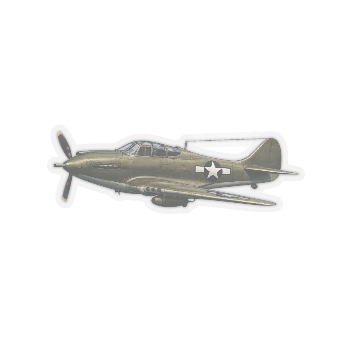 Kiss-Cut Stickers - WWII - Fighter Aircraft - P-39 Airacobra - Profile - Left