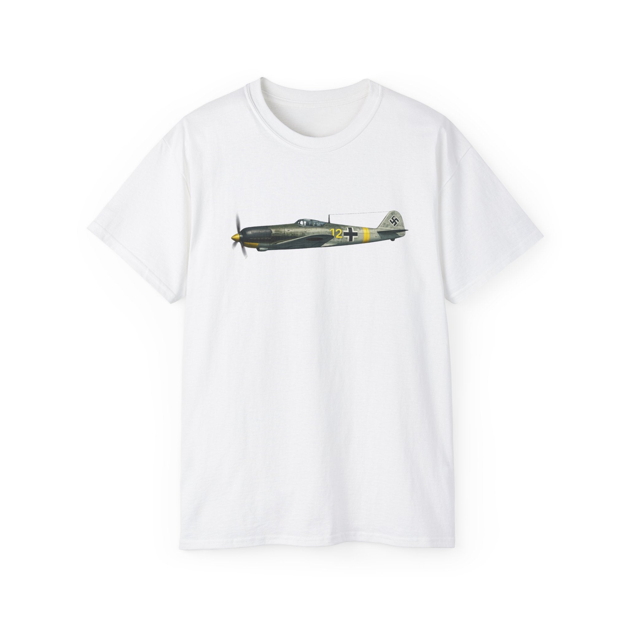 Unisex Ultra Cotton Tee - WWII - Fighter Aircraft - Messerschmitt Bf 109 - Profile - Left - In Flight