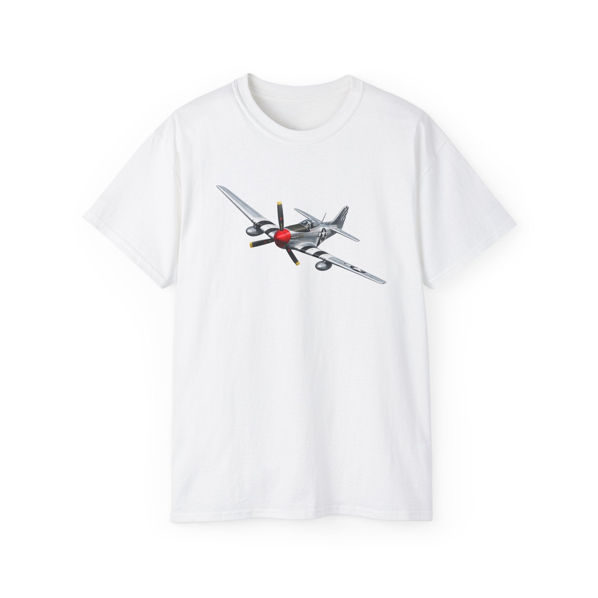 Unisex Ultra Cotton Tee - WWII - Fighter Aircraft - P- 51 Mustang - Profile - Banking Turn