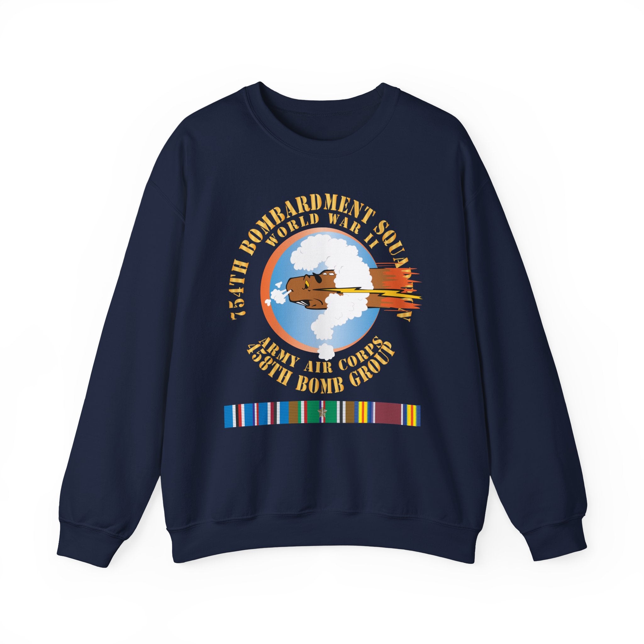 Crewneck Sweatshirt - AAC - 754th Bombardment Squadron - 458th Bomb Group - WWII w EUR SVC X 300