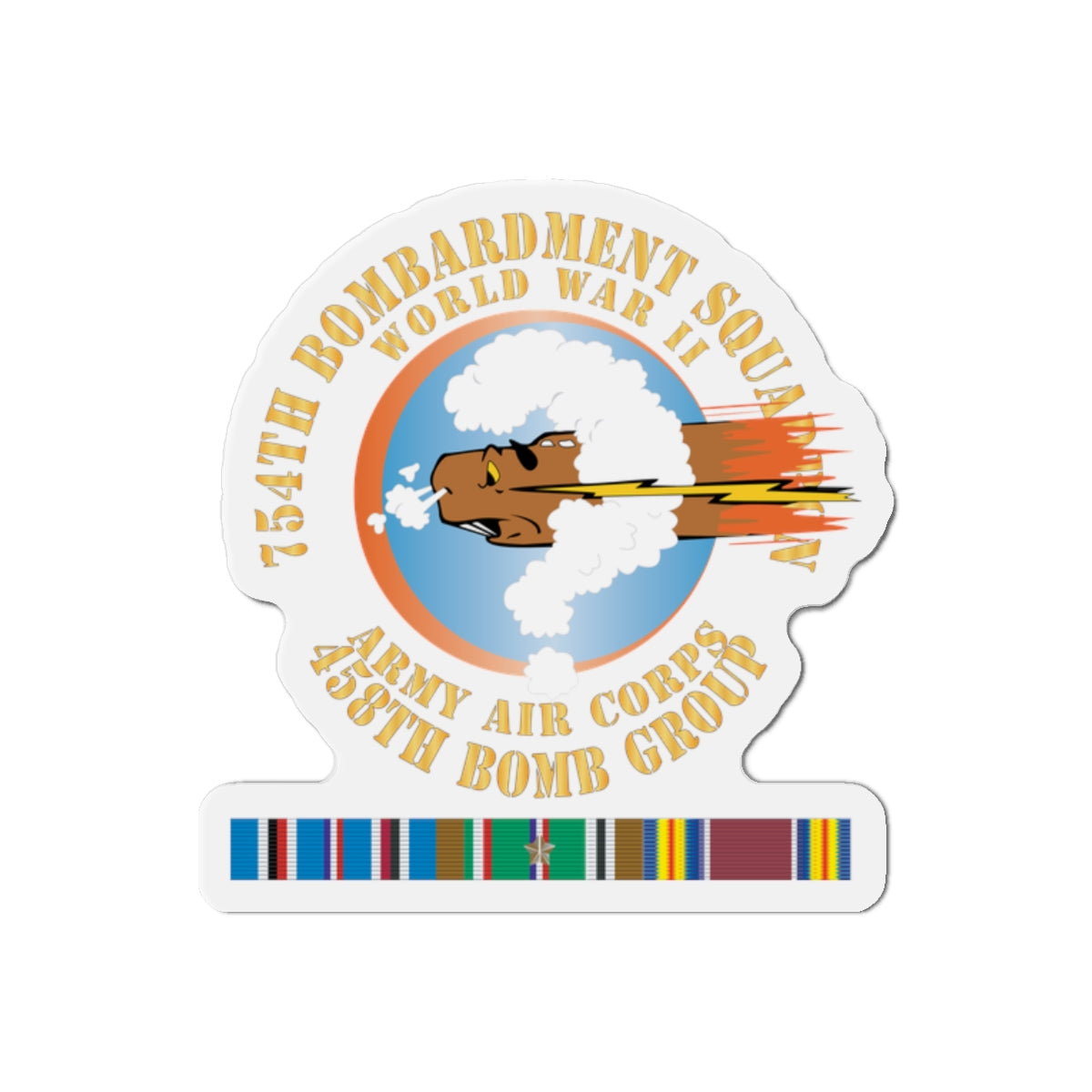Die-Cut Magnets - AAC - 754th Bombardment Squadron - 458th Bomb Group - WWII w EUR SVC X 300