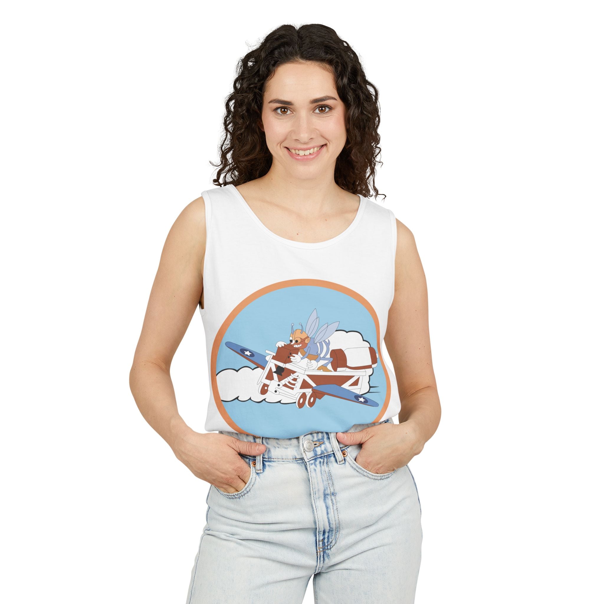 Unisex Garment-Dyed Tank Top - AAC - 782nd Bomb Squadron, 465th Bomb Group - 15th AF wo Txt X 300