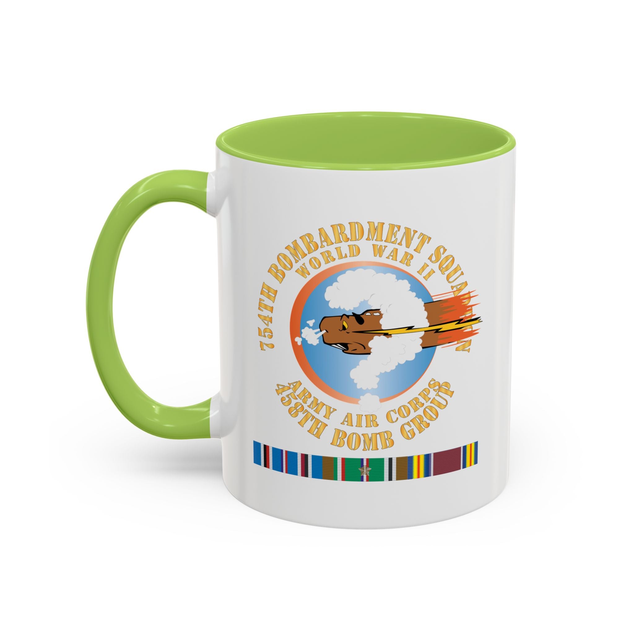 Accent Coffee Mug - AAC - 754th Bombardment Squadron - 458th Bomb Group - WWII w EUR SVC X 300