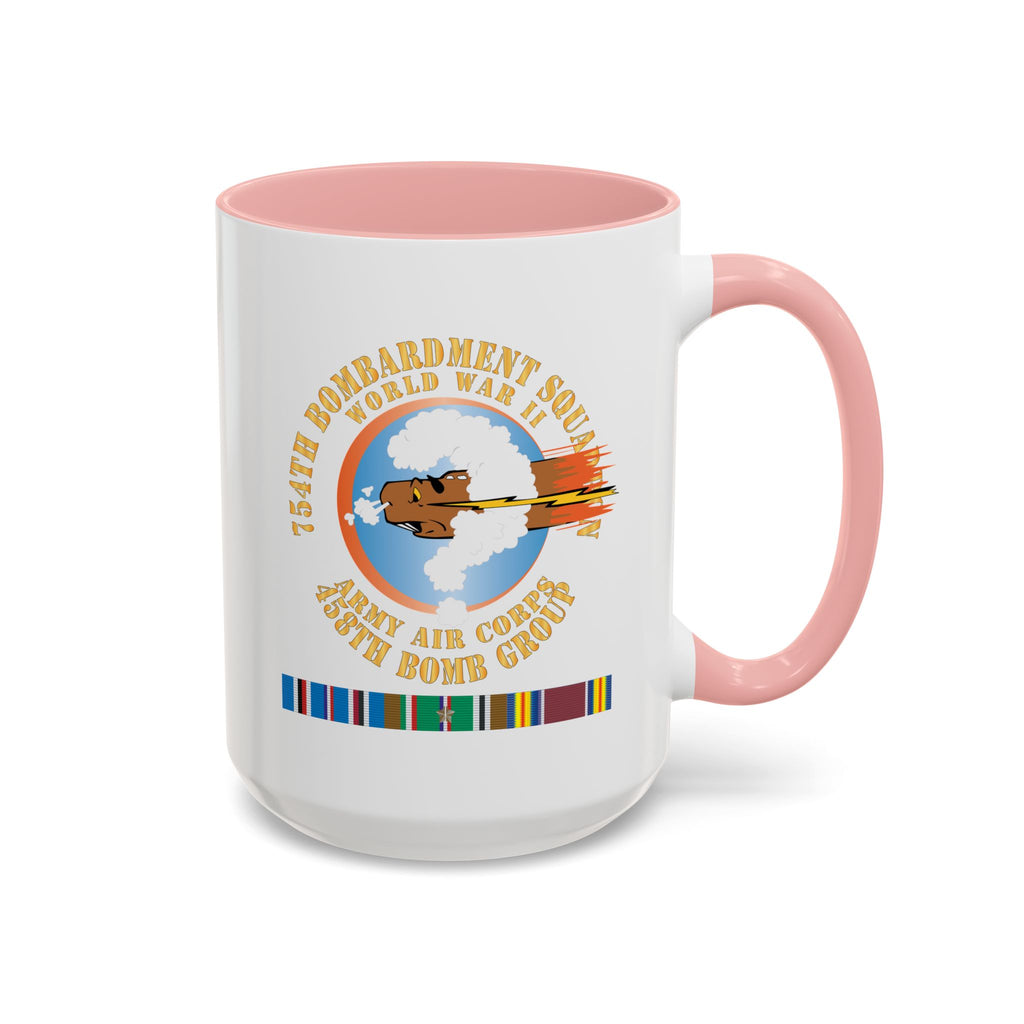 Accent Coffee Mug - AAC - 754th Bombardment Squadron - 458th Bomb Group - WWII w EUR SVC X 300