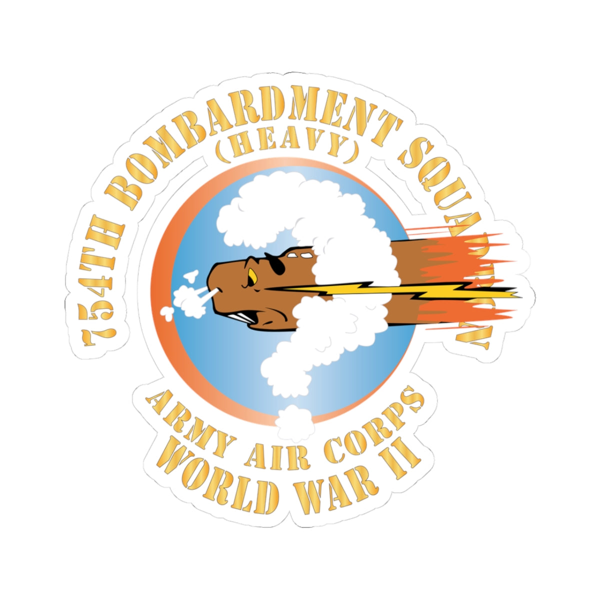 Kiss-Cut Stickers - AAC - 754th Bombardment Squadron - Army Air Corps - WWII X 300