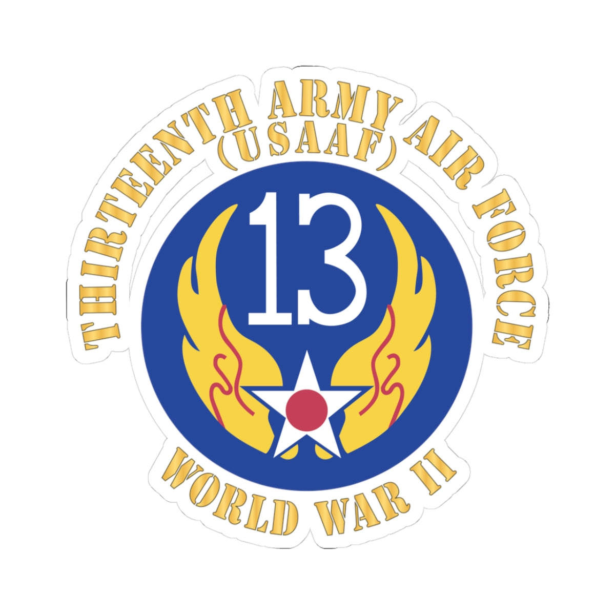Kiss-Cut Stickers - AAC - SSI - 13th Air Force - WWII - USAAF x 300