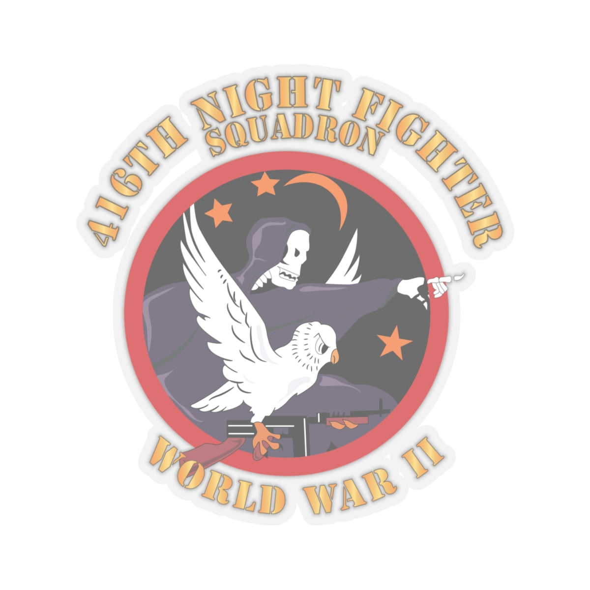 Kiss-Cut Stickers - AAC - 416th Night Fighter Squadron - WWII X 300