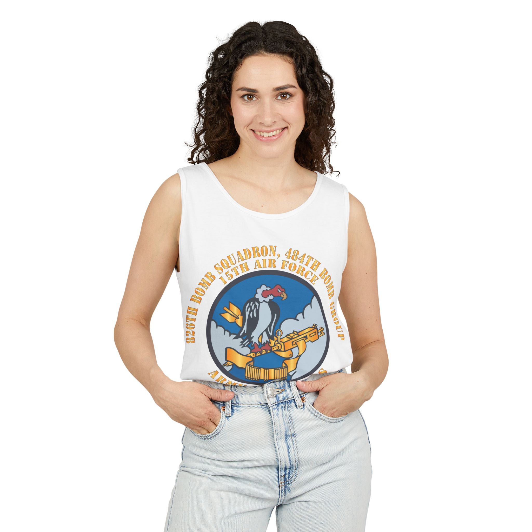 Unisex Garment-Dyed Tank Top - AAC - 826th Bomb Squadron, 484th Bomb Group - 15th AAF X 300