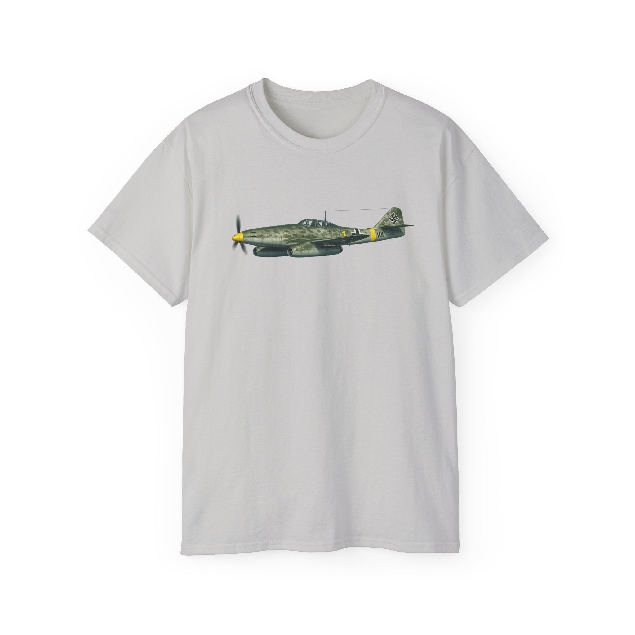 Unisex Ultra Cotton Tee - WWII - Fighter Aircraft - Messerschmitt Me 262 - Profile - Left - In Flight