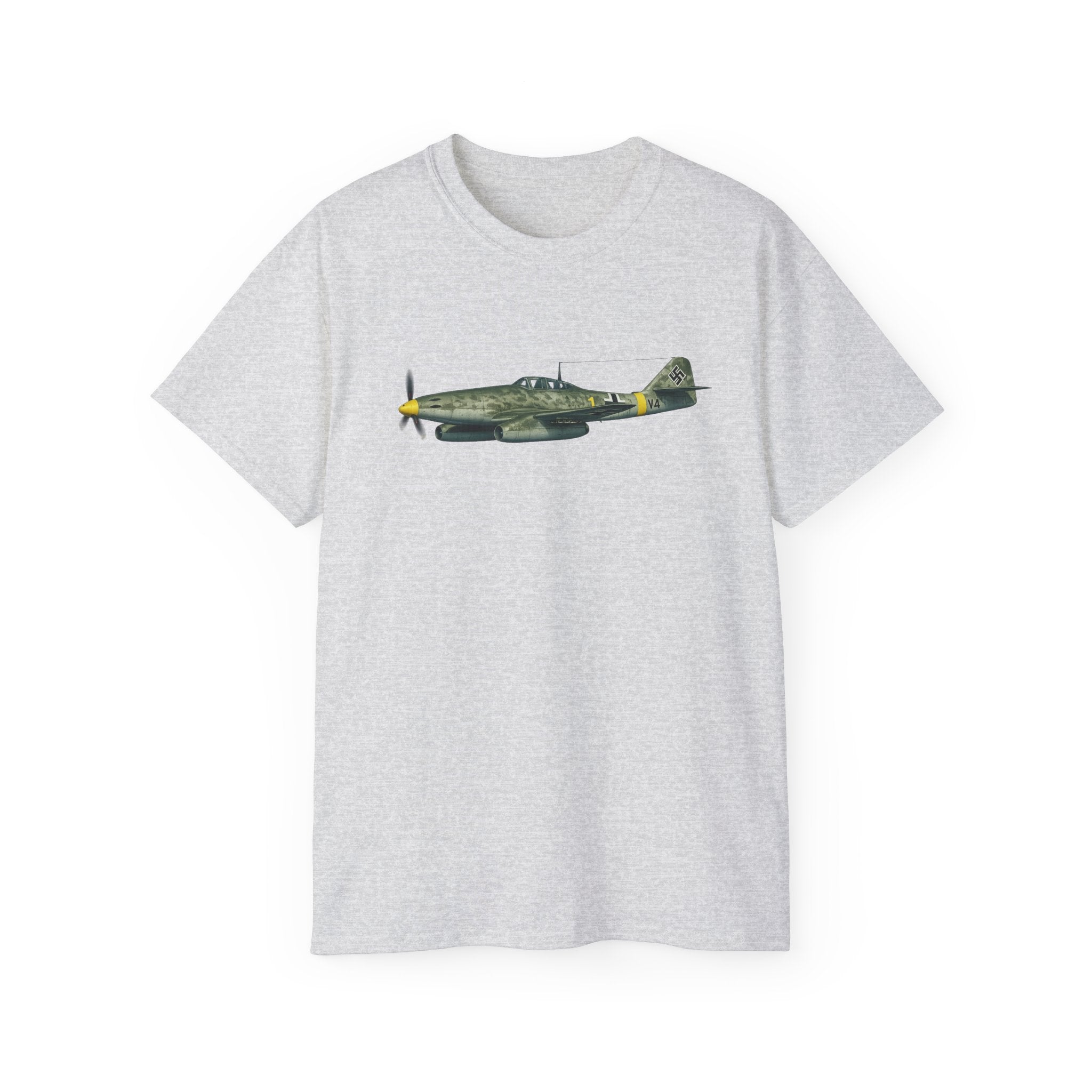 Unisex Ultra Cotton Tee - WWII - Fighter Aircraft - Messerschmitt Me 262 - Profile - Left - In Flight