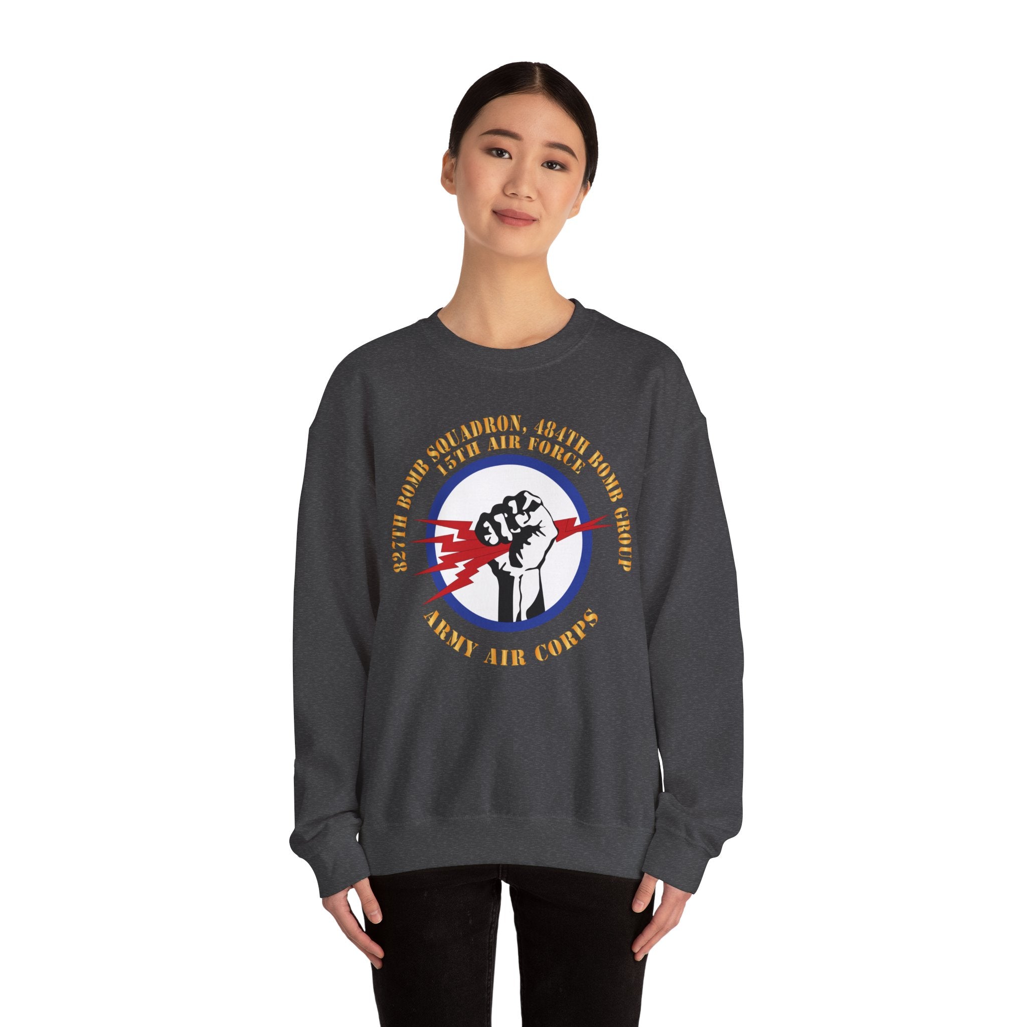 Crewneck Sweatshirt - AAC - 827th Bomb Squadron, 484th Bomb Group - 15th AAF X 300