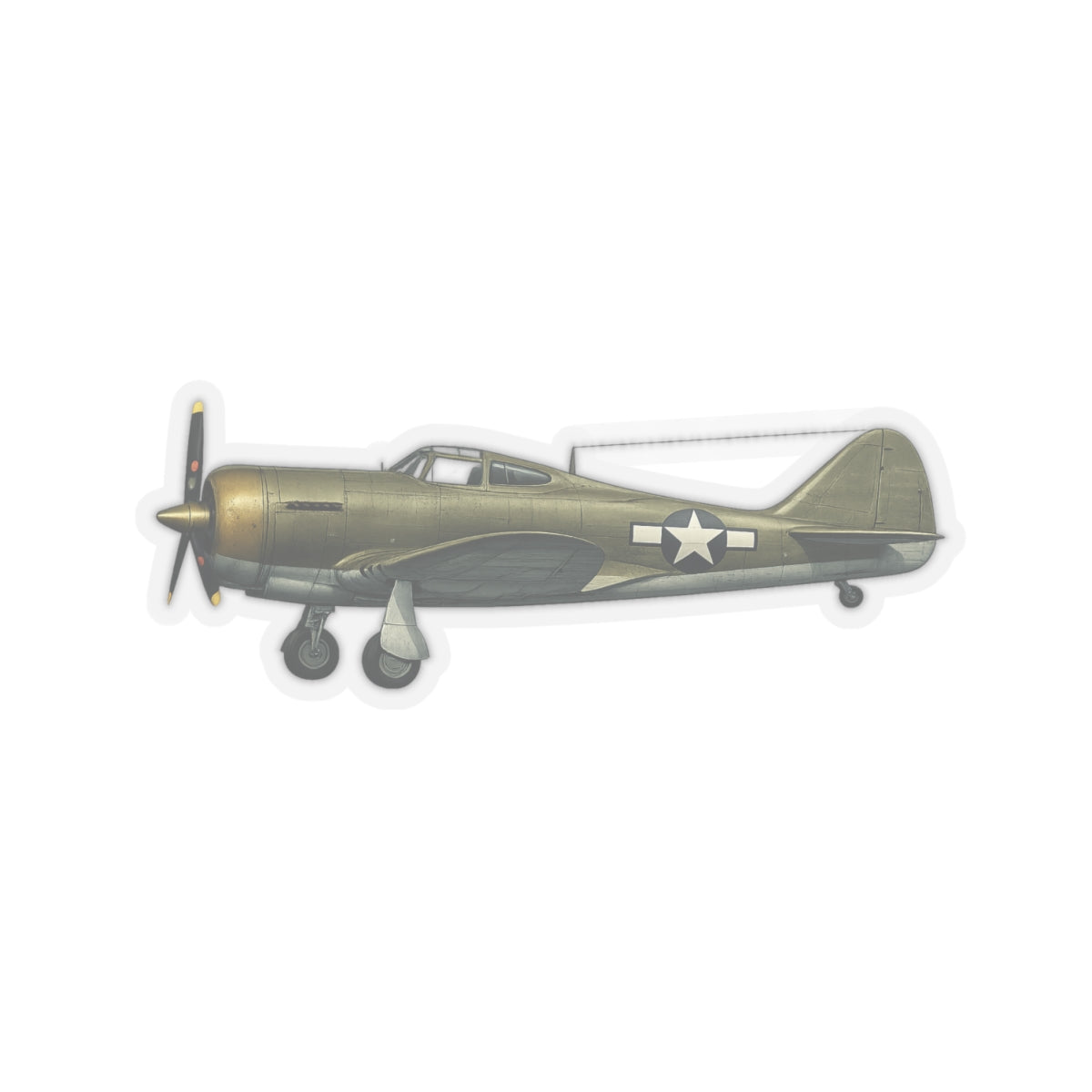 Kiss-Cut Stickers - WWII - Fighter Aircraft - P-43 Lancer - Profile - Left