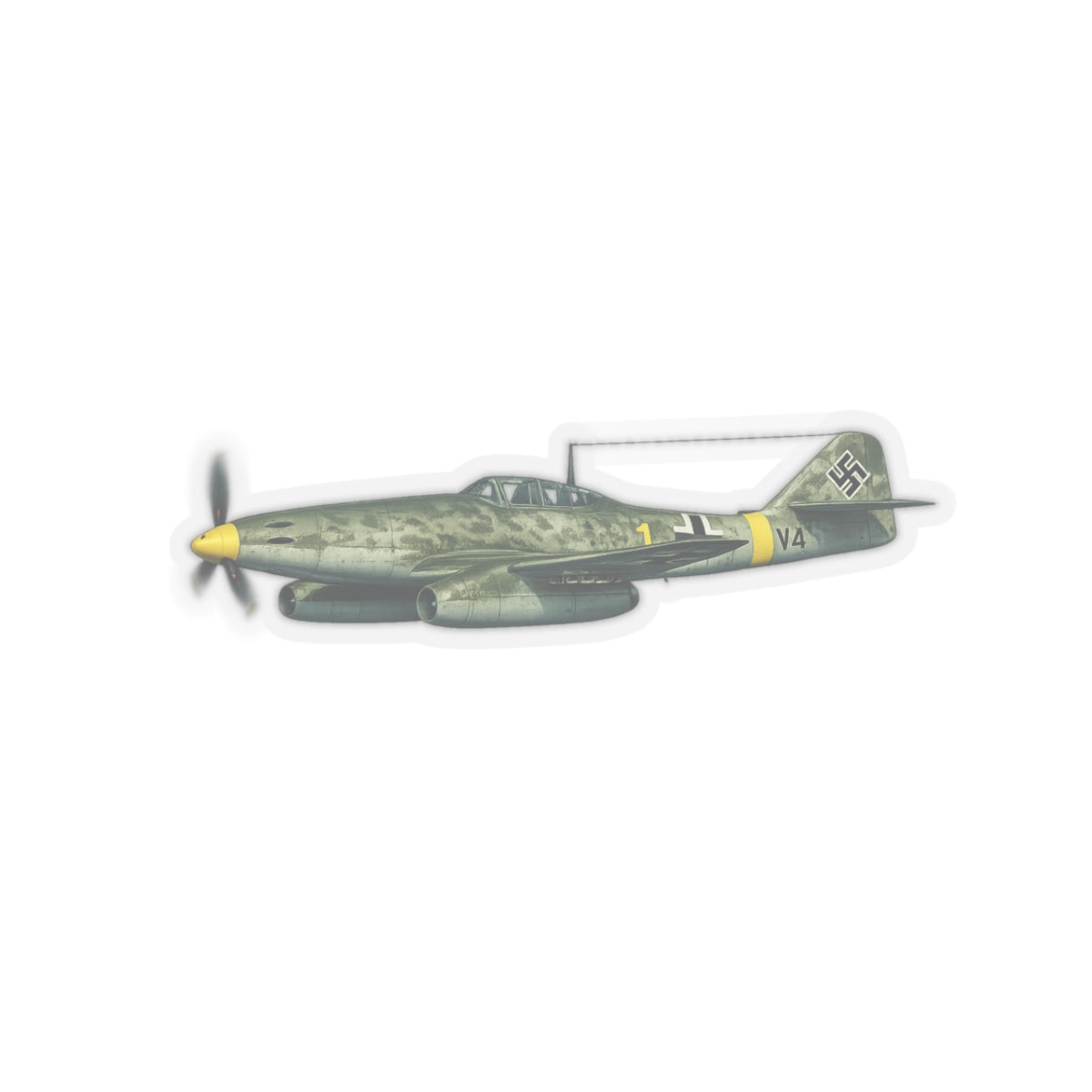 Kiss-Cut Stickers - WWII - Fighter Aircraft - Messerschmitt Me 262 - Profile - Left - In Flight