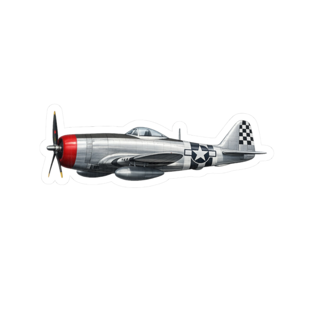 Kiss-Cut Stickers - WWII - Fighter Aircraft - P- 47 thunderbolt - Profile - Left