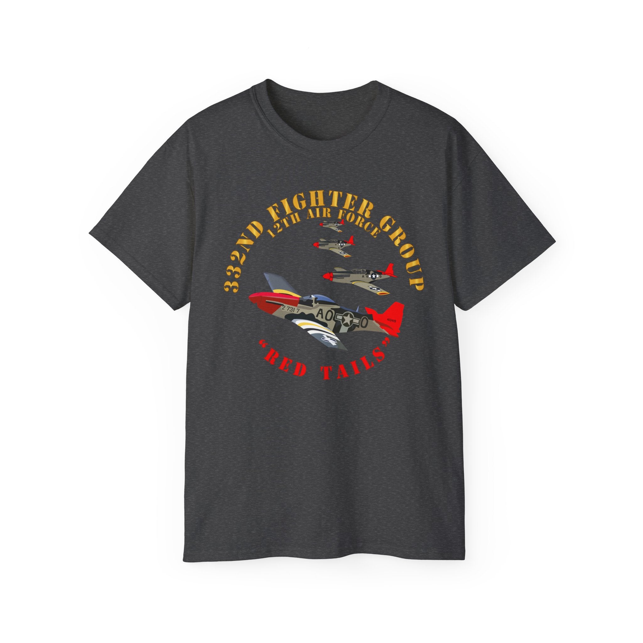 Unisex Ultra Cotton Tee - Army - AAC - 332nd Fighter Group - 12th AF - Red Tails v1