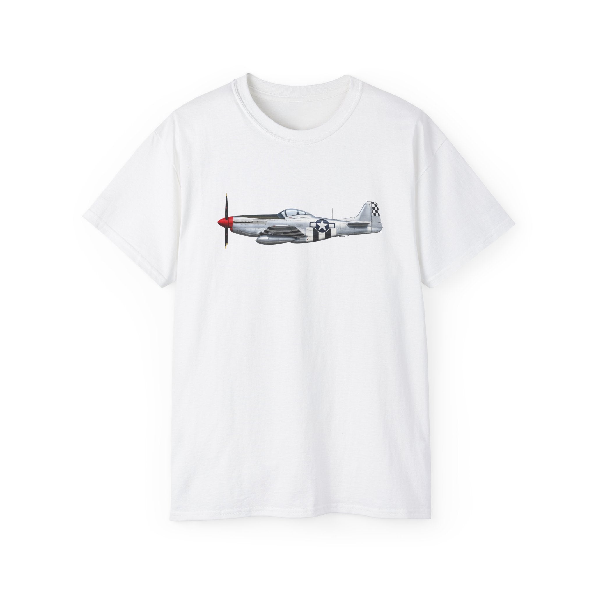 Unisex Ultra Cotton Tee - WWII - Fighter Aircraft - P- 51 Mustang - Profile - Right